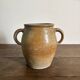 Ancien pot à graisse/vase en grès vernissé vintage – 2 anses