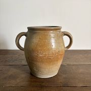 Ancien pot à graisse/vase en grès vernissé vintage – 2 anses