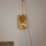 Suspension, nomadic fabric lampshade in vintage yellow floral.