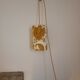 Suspension, nomadic fabric lampshade in vintage yellow floral.