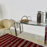 Seventies console structure chrome white marble top