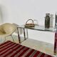 Seventies console structure chrome white marble top