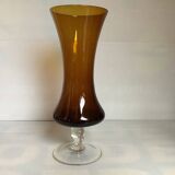 Smoked yellow glass vase