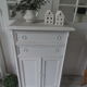 Louis XVI style furniture patinated pearl grey, marble tray