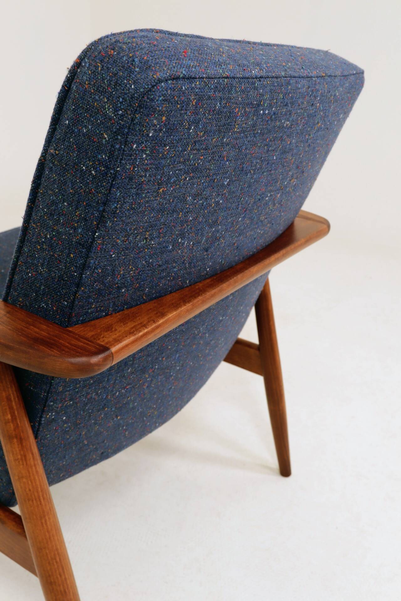 Two Mid Century Armchairs by M. Zieliński, Poland 1960, Navy Tweed