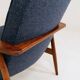 Two Mid Century Armchairs by M. Zieliński, Poland 1960, Navy Tweed