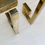 Pair of brass and glass side tables circa 70/80