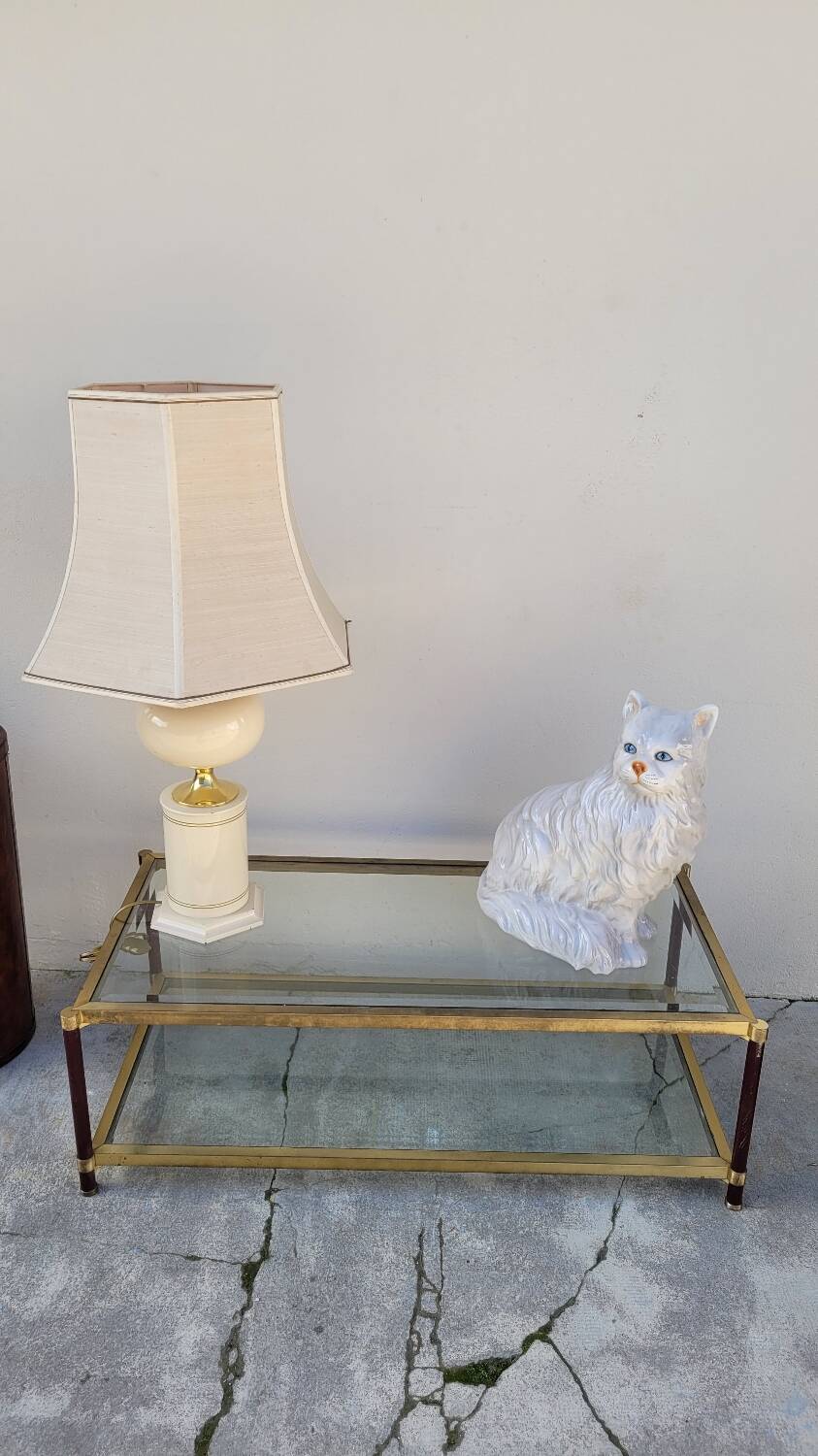 Jansen style brass designer coffee table - 1970s