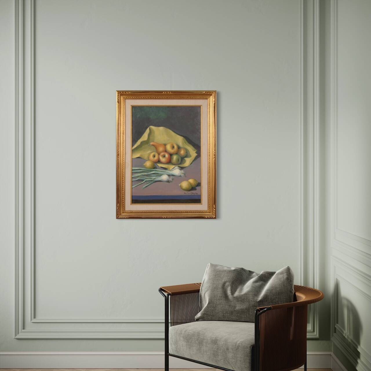 Italian painting Still life signed by Valentino Ghiglia