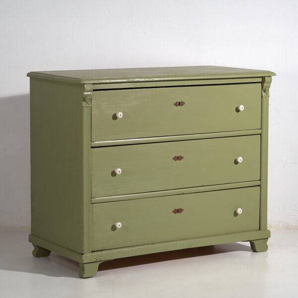 Antique olive green chest of drawers (circa 1920) #55