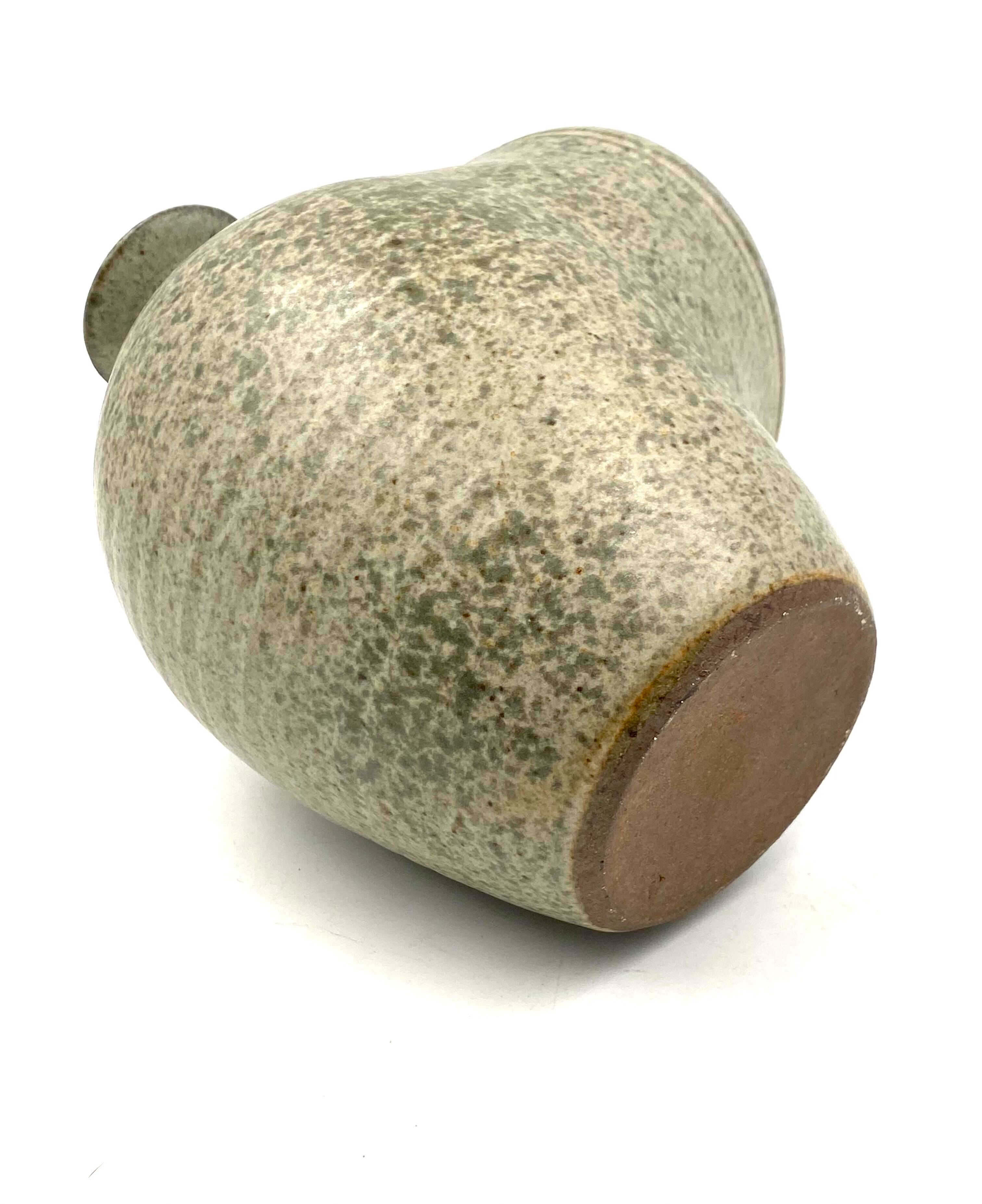 Organic green ceramic vase, France 1960s