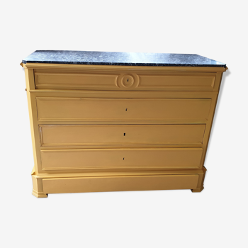 Commode Louis Philippe marbre gris clair