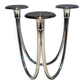 Silver-plated metal candle holder