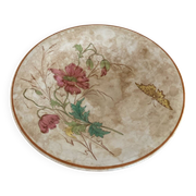 Luneville KG compote dish with poppy and butterfly design.