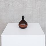 Turned wooden mid-century french table lamp