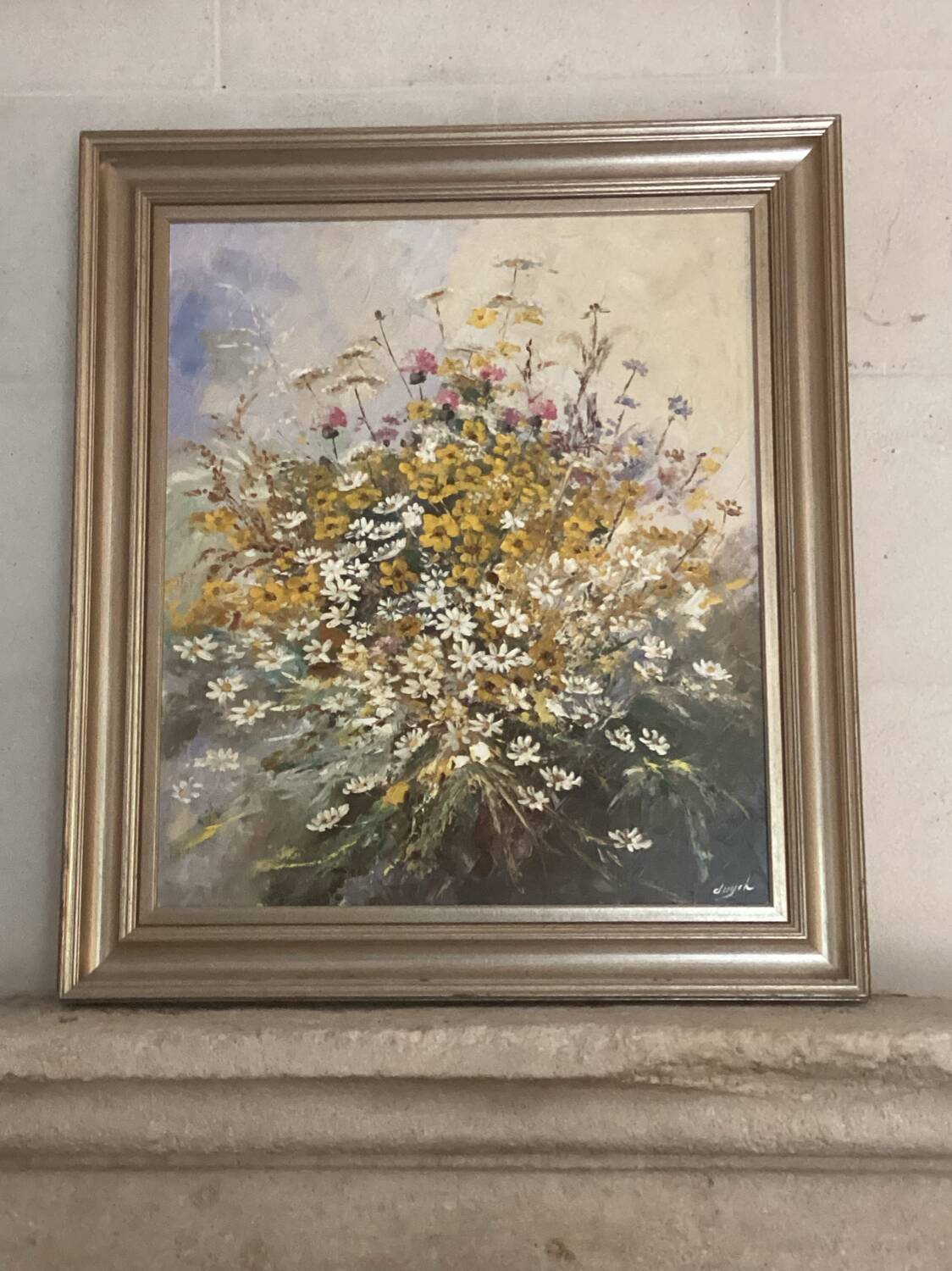 Tableau bouquet de fleurs champêtre