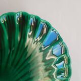 Petit plat coquille vert ancienne vintage
