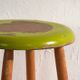 Antique wooden stool with a round seat – Central Europe, circa 1950