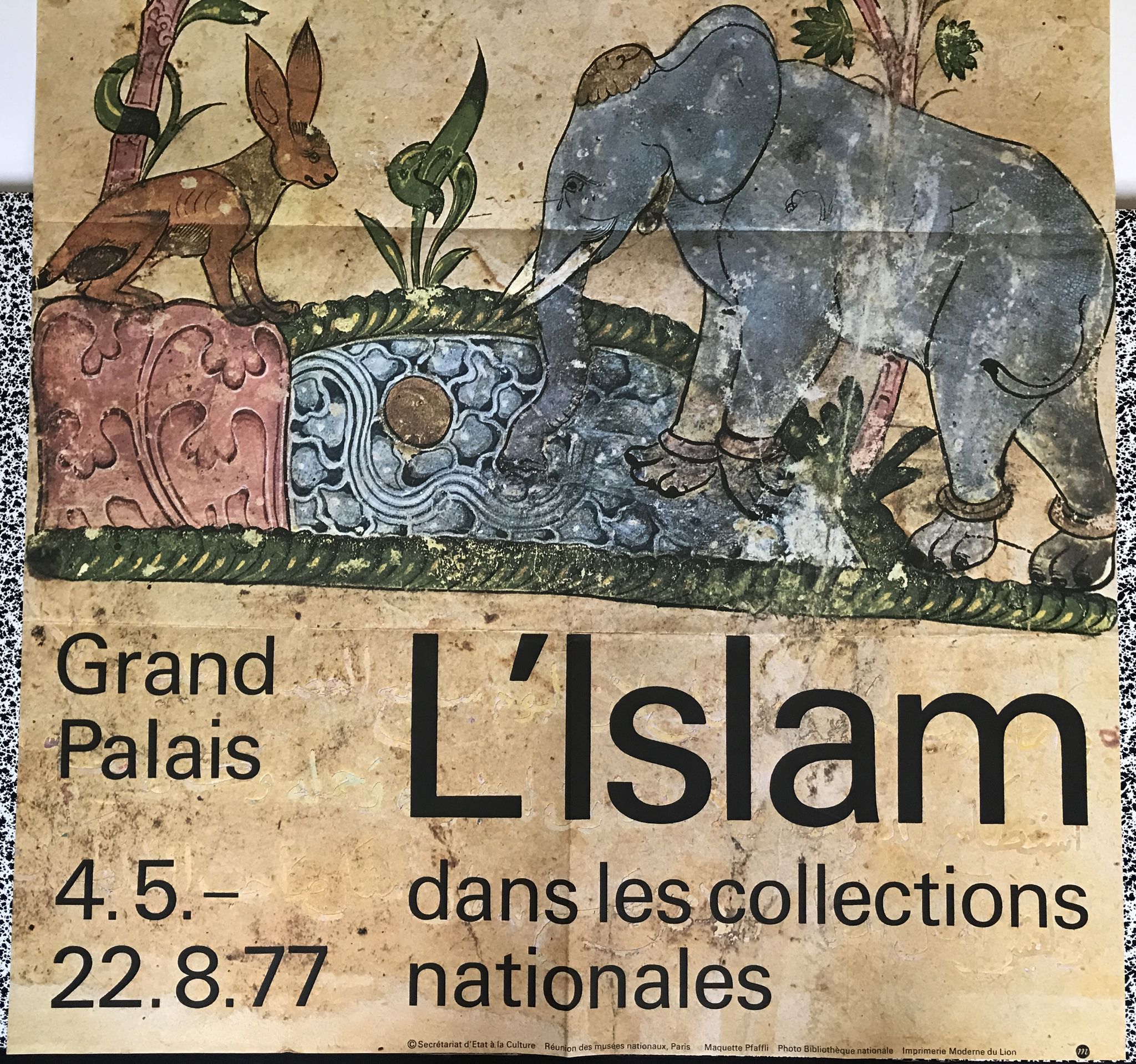 Original poster of the exhibition Islam in the National Collections, 1977 (Large format)