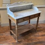 Louis Philip style marble top dressing table or dressing table with walnut base