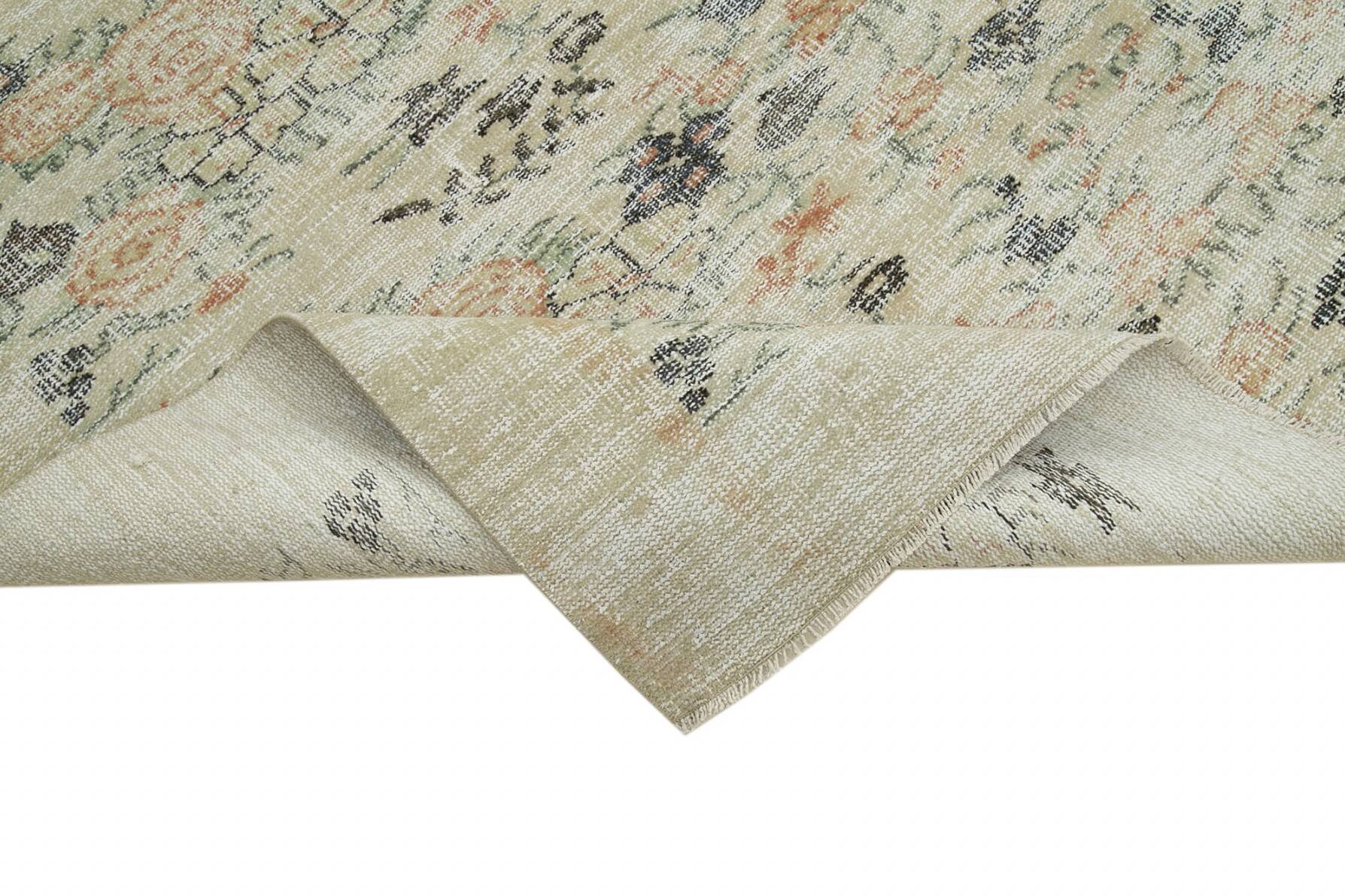Vintage Turkish Hand Knotted Beige Rug 190cm x 302cm