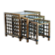 Vintage nesting tables in bamboo with glass top by Gallotti & Radice, 1970, set of 3.