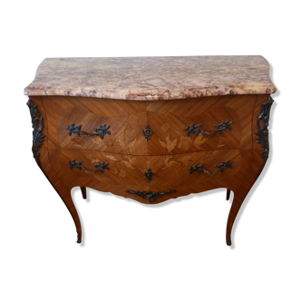 Commode bois de rose avec marqueterie