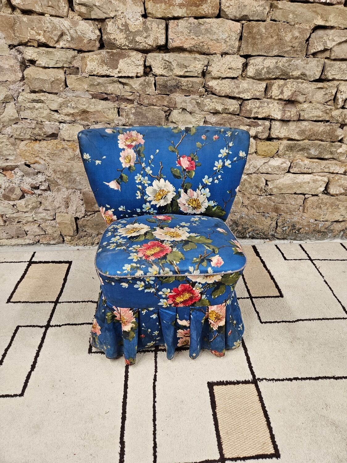 Fauteuil fleuri 1960
