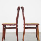 Set of 2 original vintage Thonet design bistro chairs with matte seats