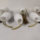 Lot de 3 applique mural tulipe opaline blanche laiton