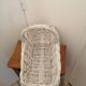 Panier en osier blanc vintage pour fleurs ou autres