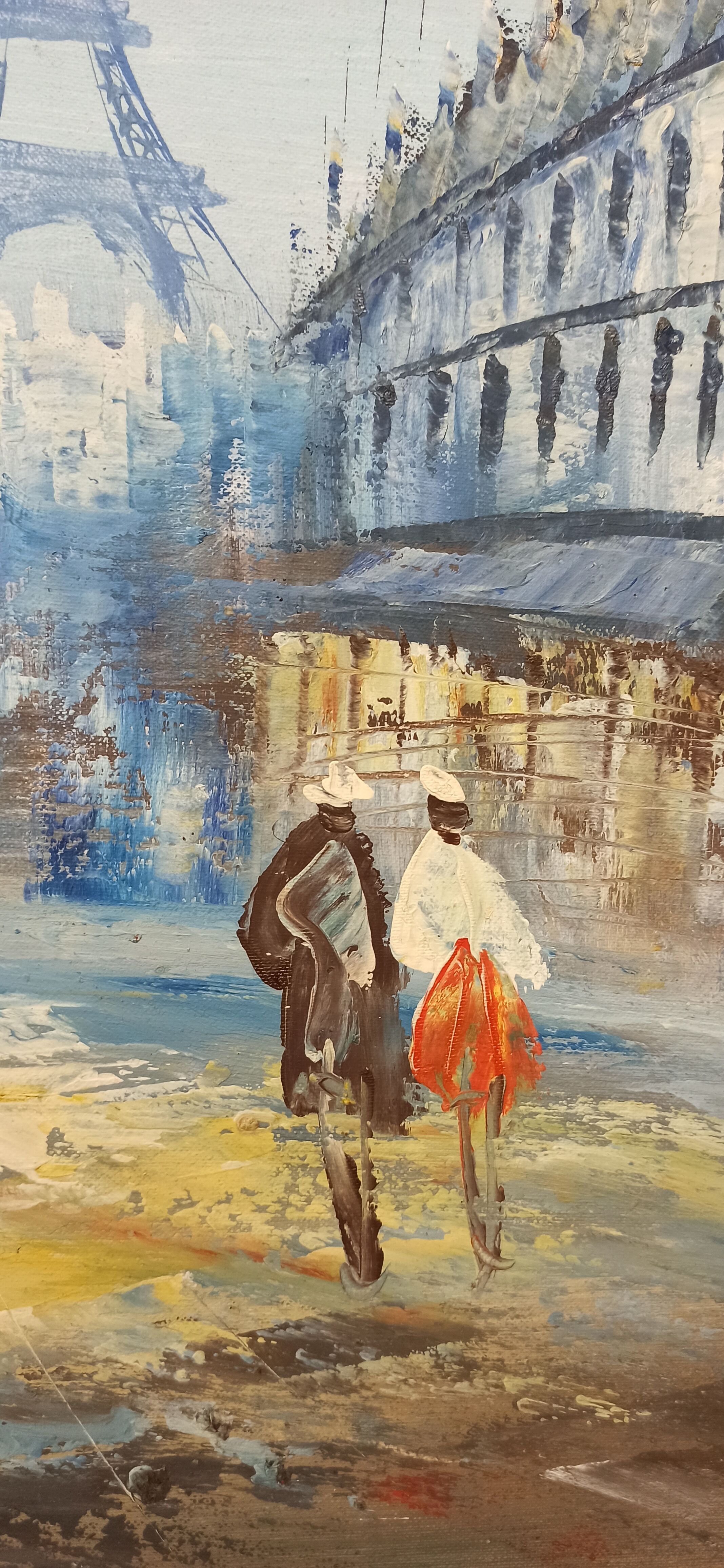 Painting framed by a view of Paris