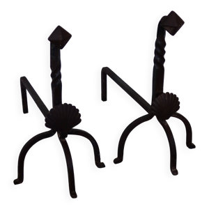 Paire de chenets vintage - fonte