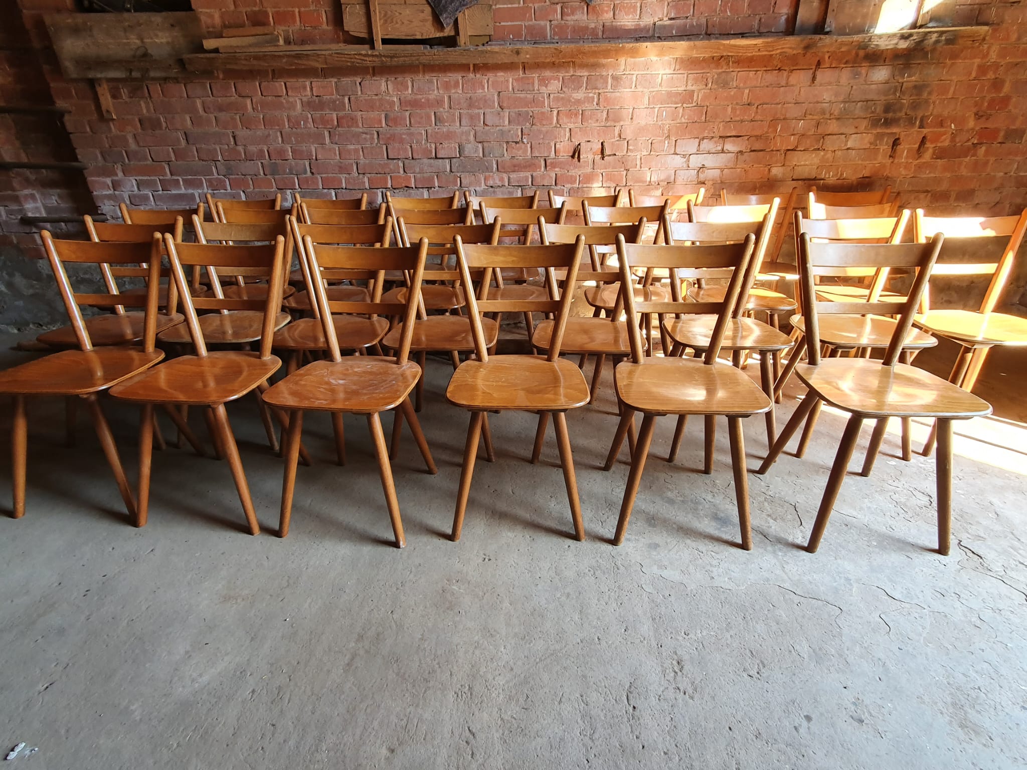 Set of 14 Scandinavian bistro chairs year 60