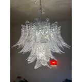 Murano Glass Chandelier With Clear Palm Italian Handmade Kromo