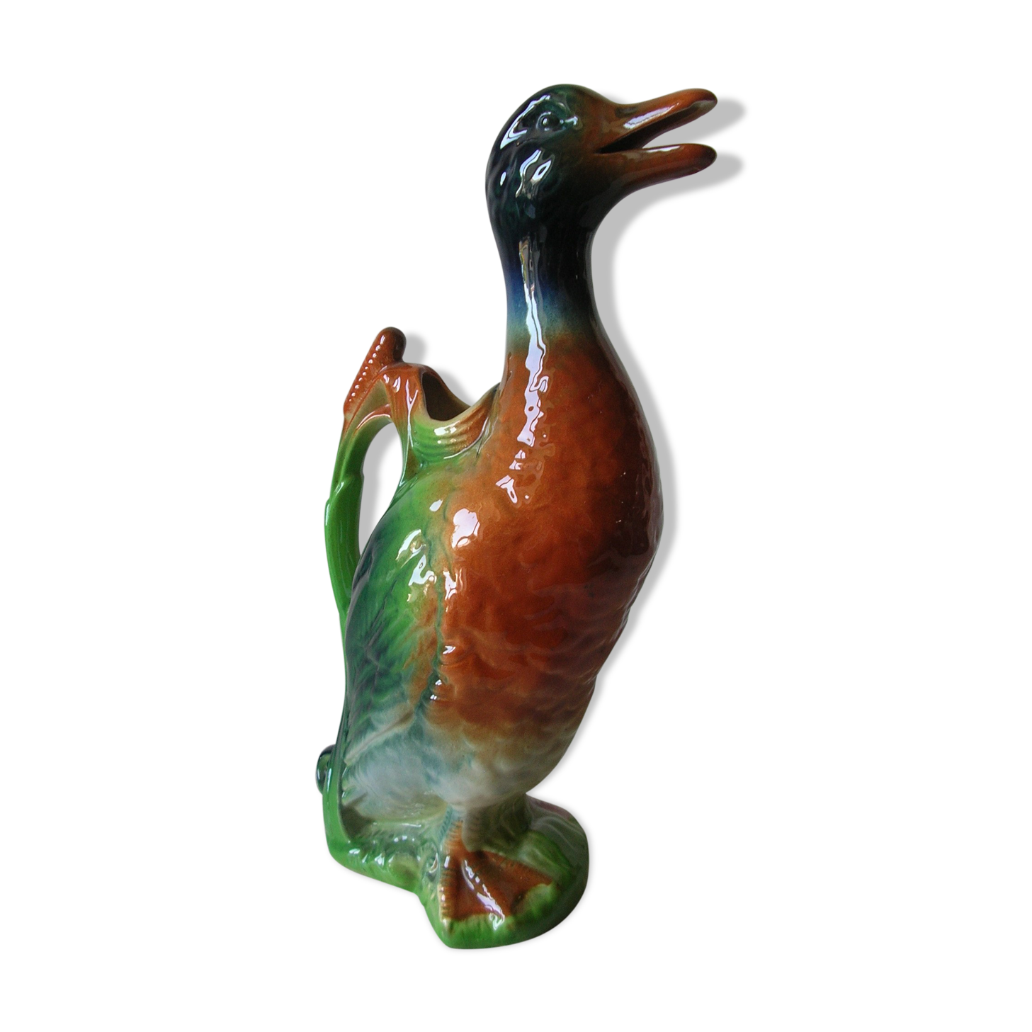 Old duck pitcher Saint Clément France broc slurry carafe