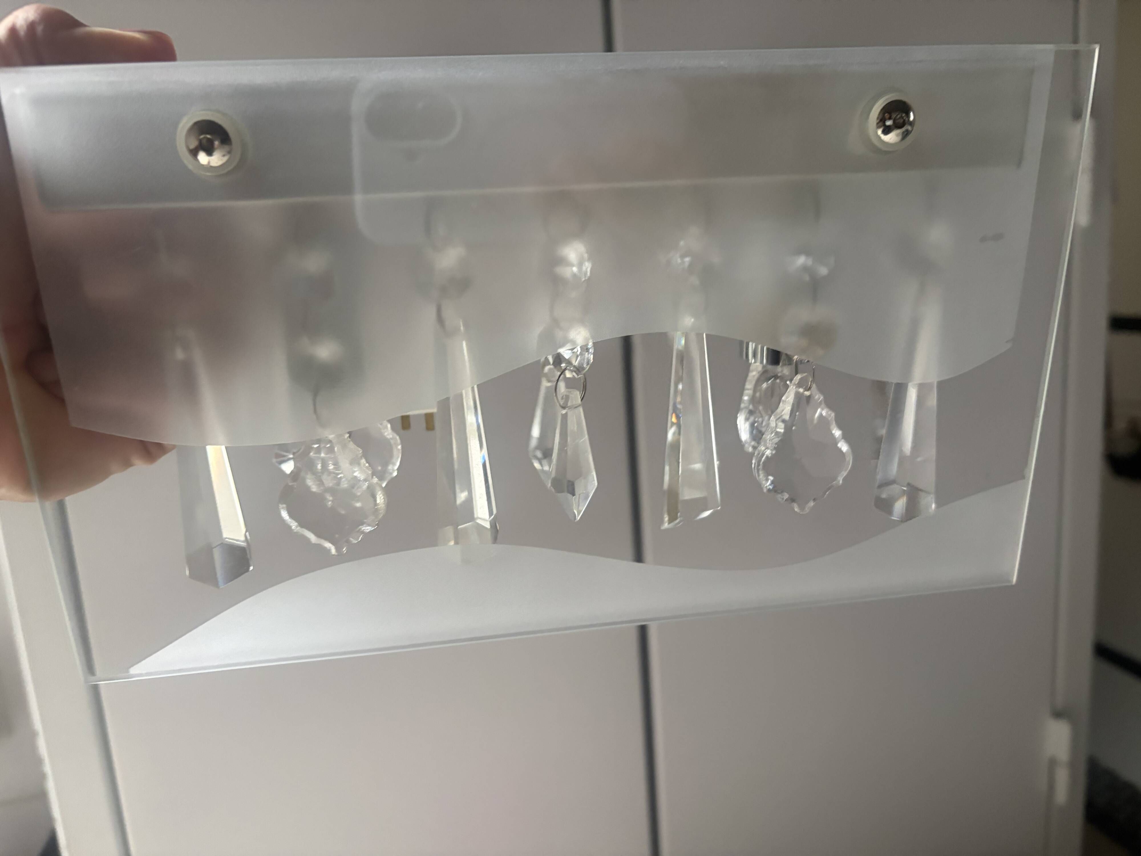 Vintage Paul Neuhaus wall light – Glass & Silver Chrome – Space Age 1970