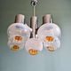 Mazzega chandelier in Murano glass and chrome-plated metal, 1970s