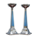 Pair of sterling silver and enamel candlesticks 1927 by Charles Green & Co.