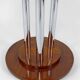 Guéridon Art Deco moderniste en noyer et chrome, France, Circa 1930