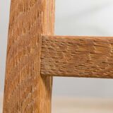 Set Of 6 Mid Century oak dining chairs by Fritz Hansen, natural wool upholstery, 1950s