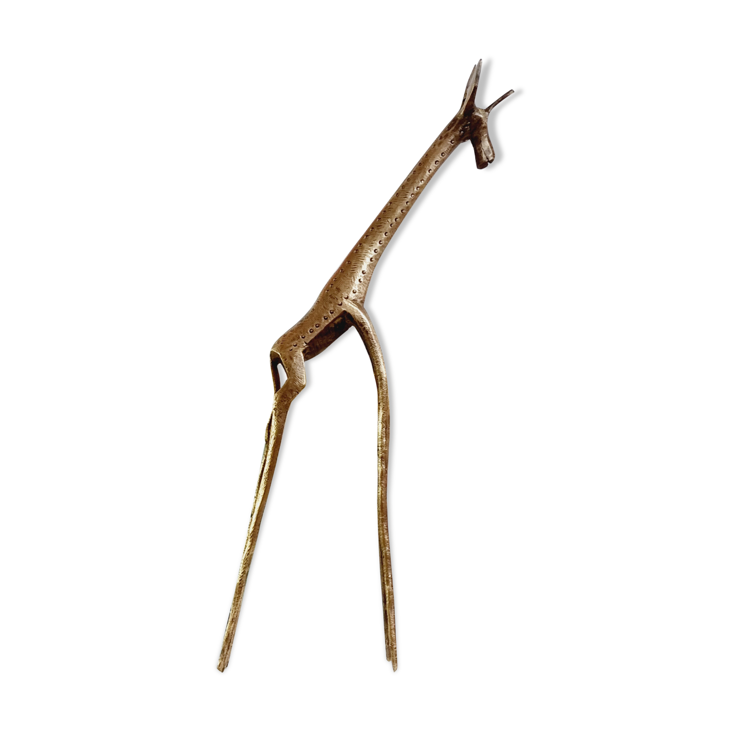 Girafe stylisée en laiton doré
