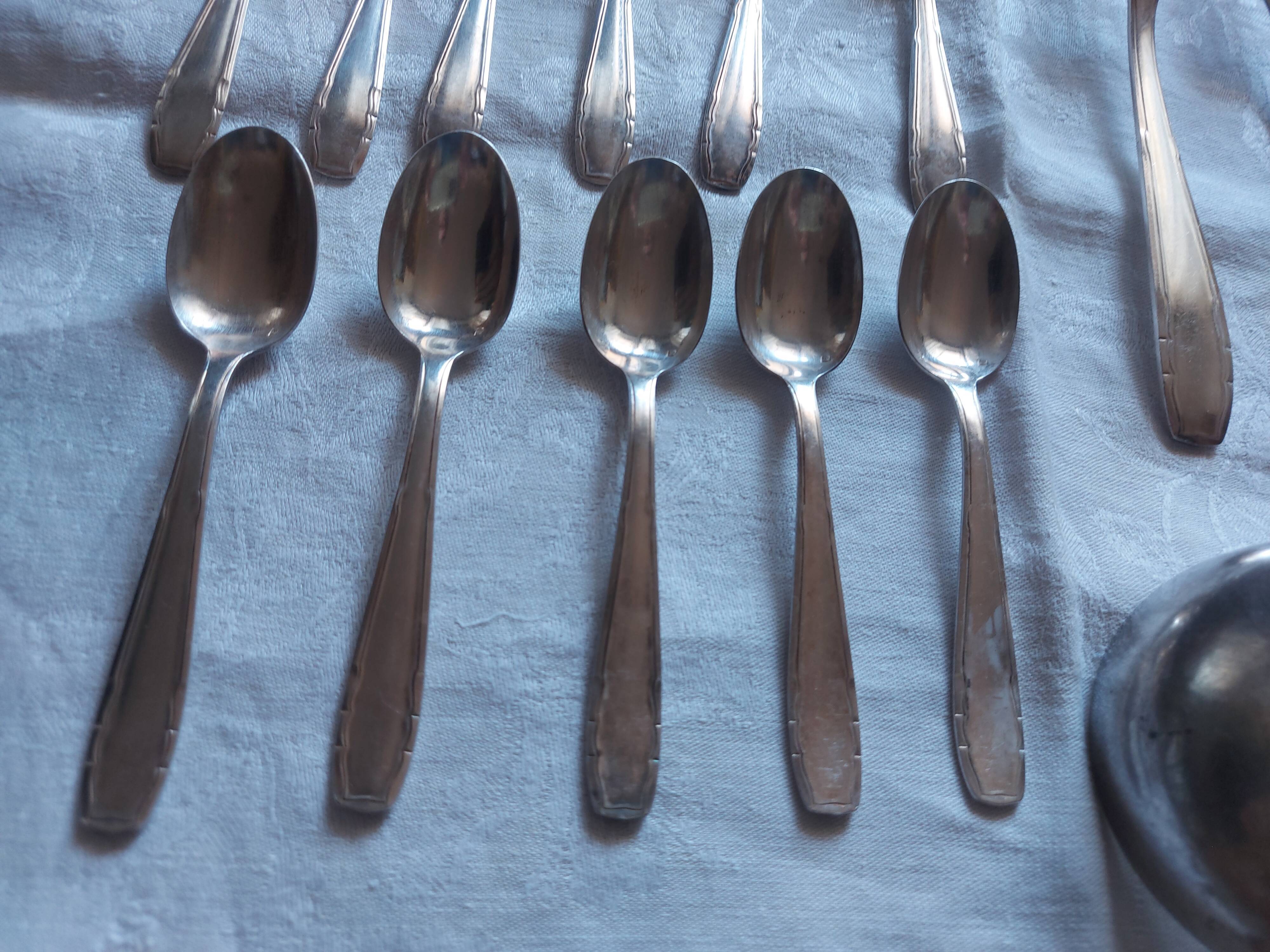 Art deco cutlery set in silver metal rex , 35 pieces