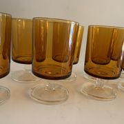 8 orange-yellow glasses Luminarc France
