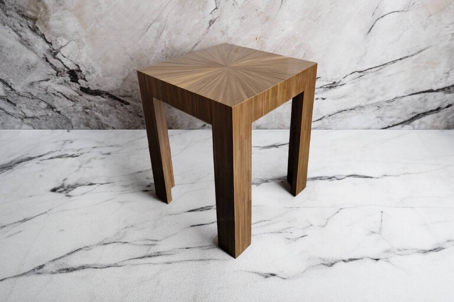 Wood marquetry table Benoît Cazes 2023 - Art Deco reissue JM Frank