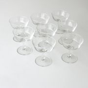 8 old champagne glasses vintage model in cut glass