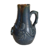 19th century grapes barbotine pitcher