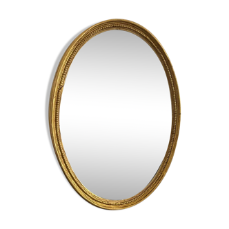 Miroir ovale ancien doré