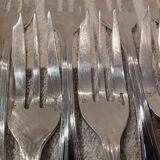 12 silver-plated metal cake forks by Christofle Spatours