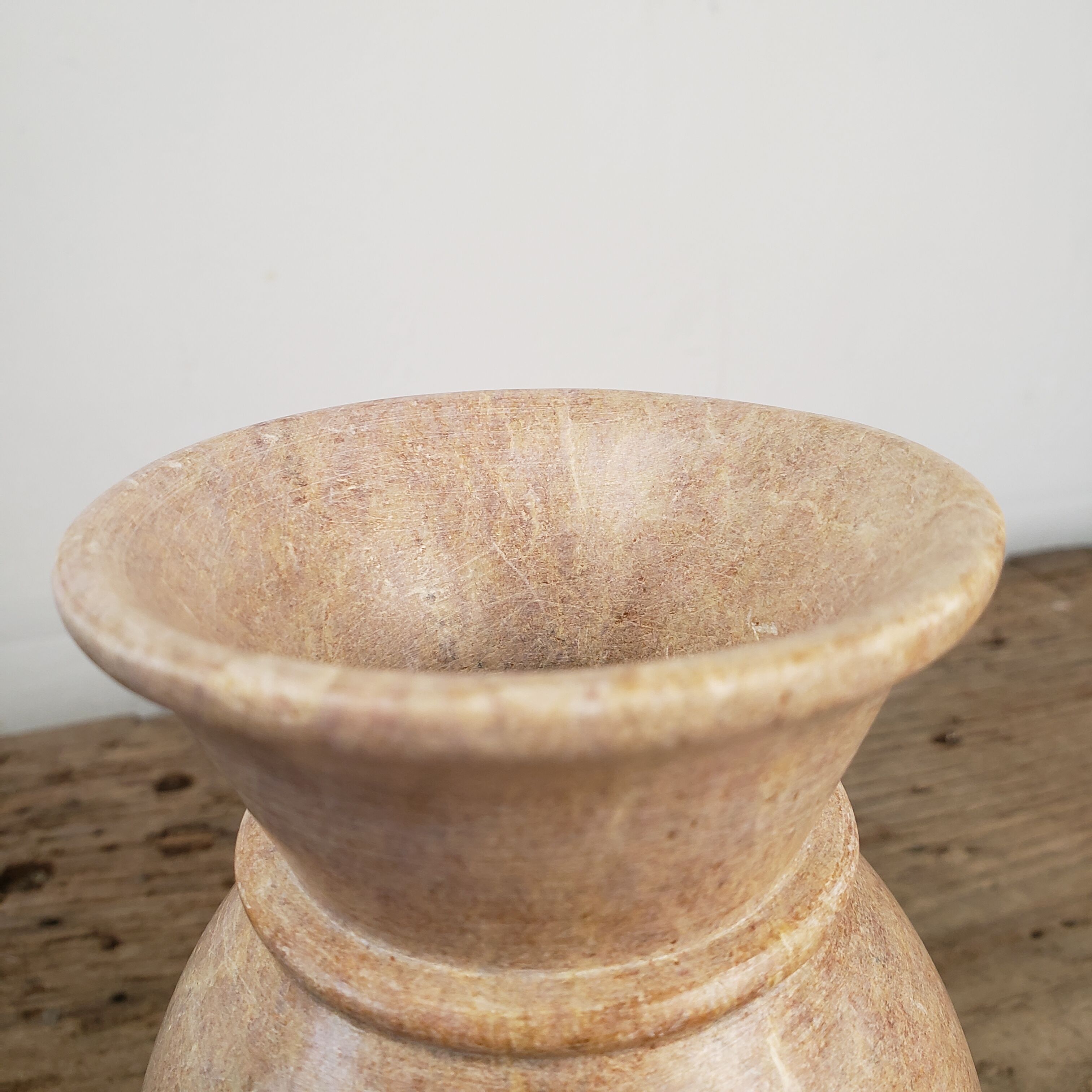 Polished stone vase